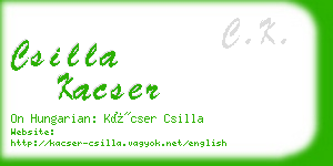 csilla kacser business card